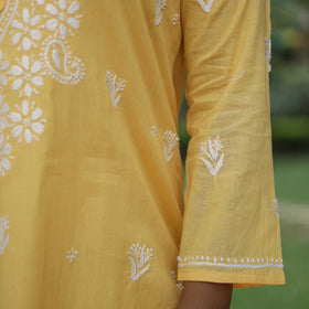 Buy Chikankari Hand Embroidered Cotton Long Kurta for Women