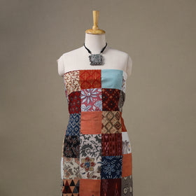 Multicolour Hand-Stitched Mosaic Cotton Kurta Material