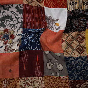 Multicolour Hand-Stitched Mosaic Cotton Kurta Material