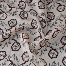  Beige Authentic Bagh Print Chanderi Silk Cotton Fabric Online