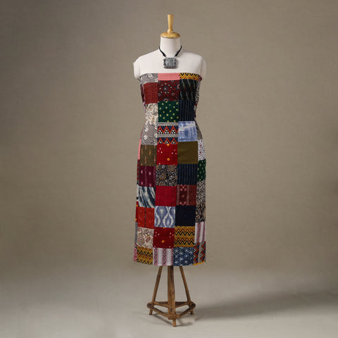 Multicolor - hand-stitched mosaic cotton unstitched kurta