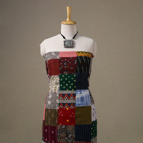 Multicolor - hand-stitched mosaic cotton unstitched kurta