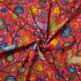 Pink Chanderi Silk Srikalahasti Pen Kalamkari Fabric