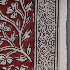  Red Authentic Bagh Print Chanderi Silk Cotton Fabric