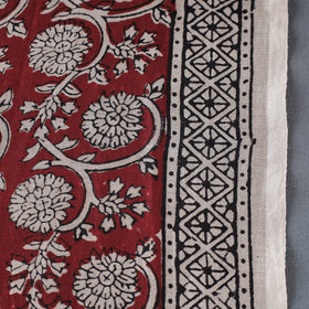 Red Authentic Bagh Print Chanderi Silk Cotton Fabric