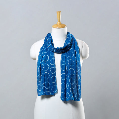 Blue - Traditional Cotton Shibori Tie & Dye Stole 01