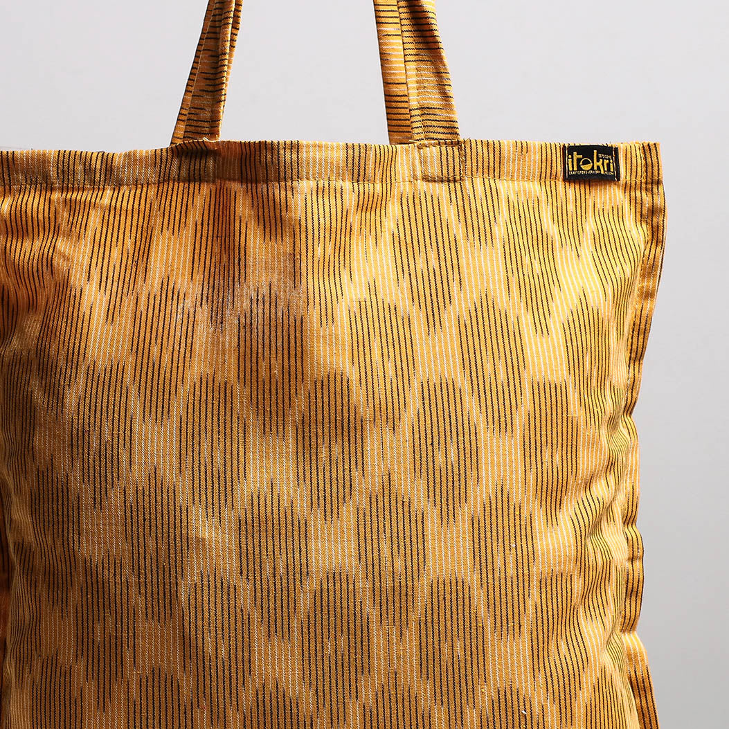 Yellow - Handcrafted Pochampally Ikat Weave Cotton Jhola Bag