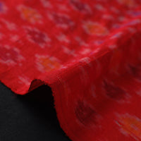 Red - Pochampally Ikat Weave Handloom Pure Raw Silk Fabric 13