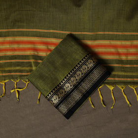 Dharwad Mercerised Cotton 3pc Unstitched Dress Material Suit Set with Woven Border 62