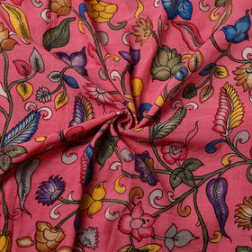 Pink Chanderi Silk Srikalahasti Pen Kalamkari Fabric