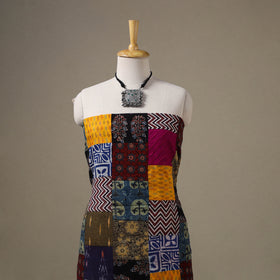 Multicolour Hand-Stitched Mosaic Cotton Kurta Material