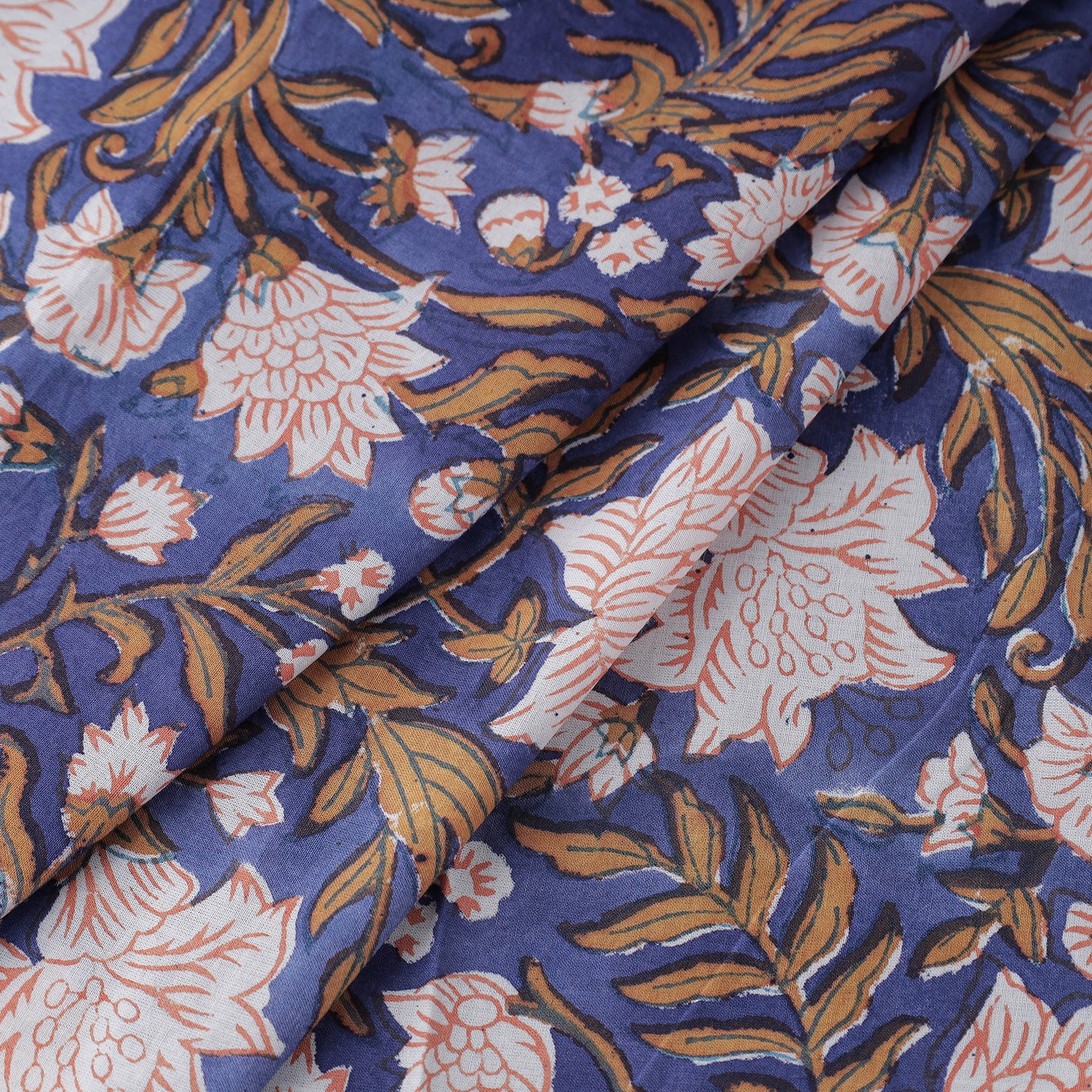 Purple - Pure Cotton Sanganeri Print Fabric 08