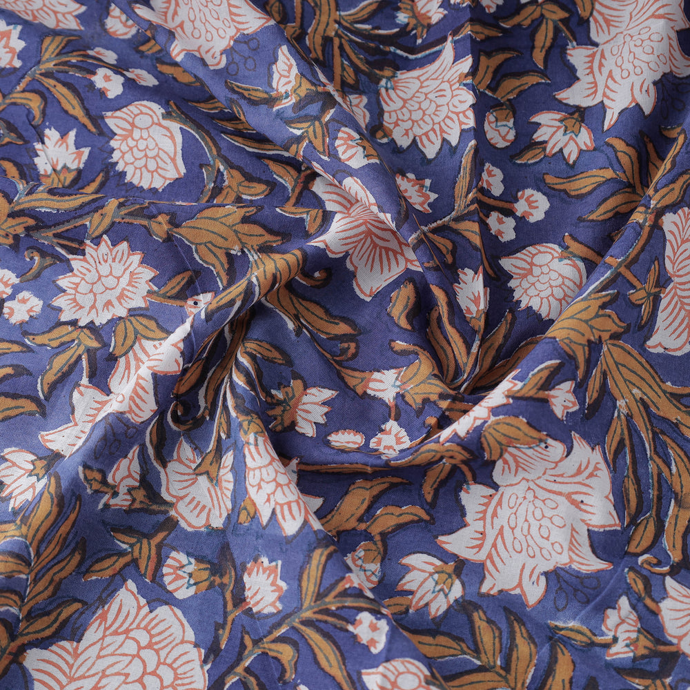 Purple - Pure Cotton Sanganeri Print Fabric 08