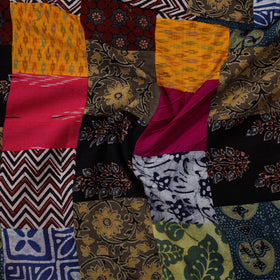 Multicolour Hand-Stitched Mosaic Cotton Kurta Material