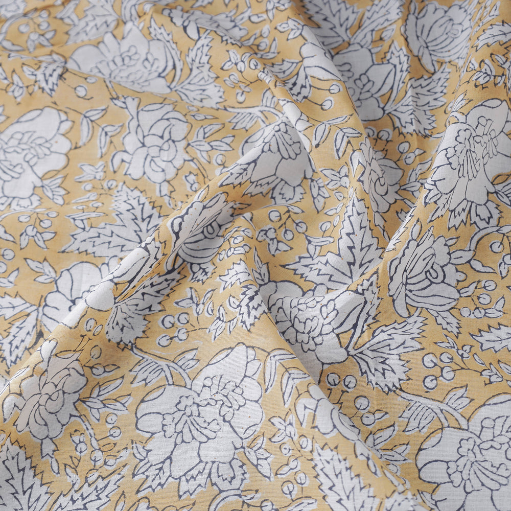 Brown - Pure Cotton Sanganeri Print Fabric 09