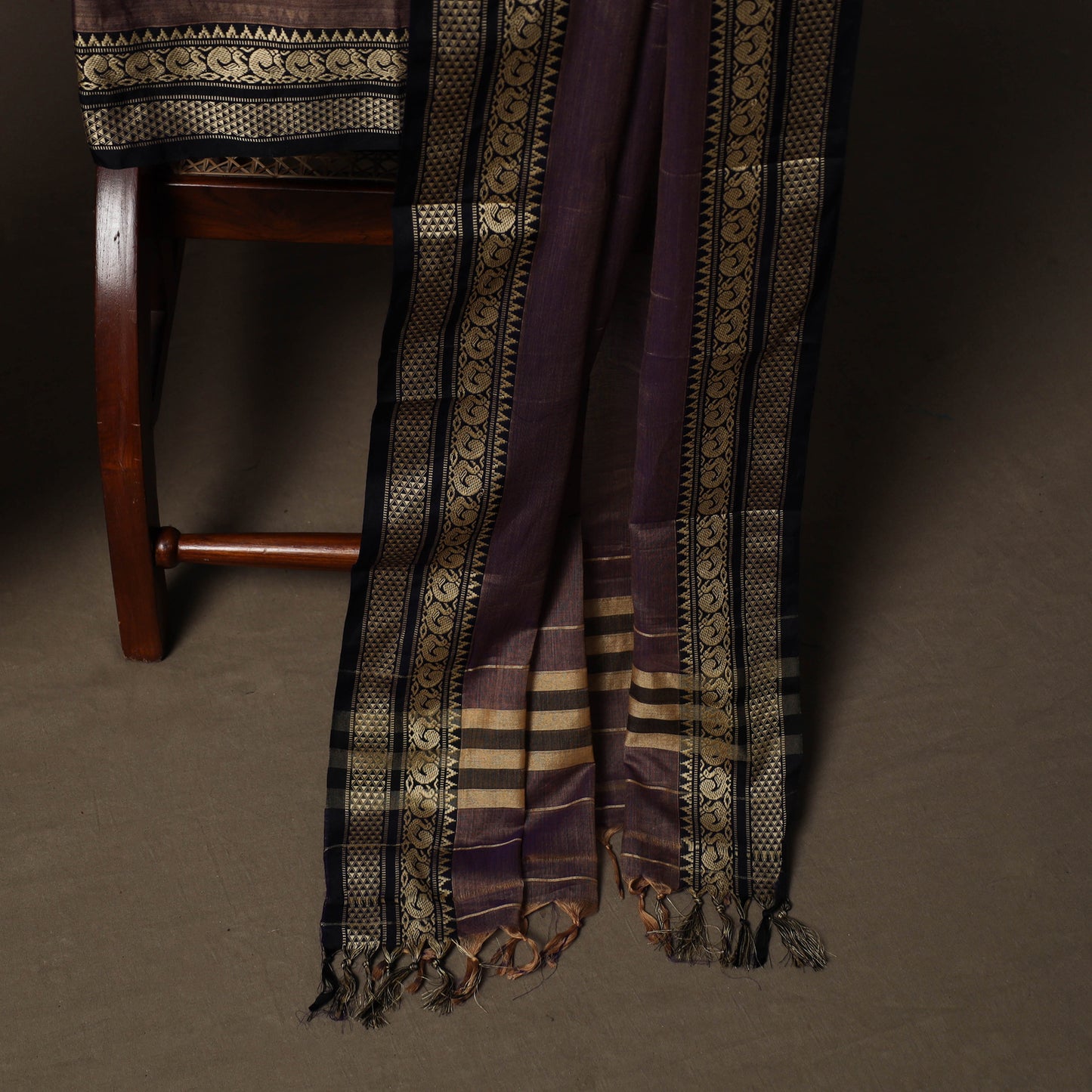 Dharwad Mercerised Cotton 3pc Unstitched Dress Material Suit Set with Woven Border 64