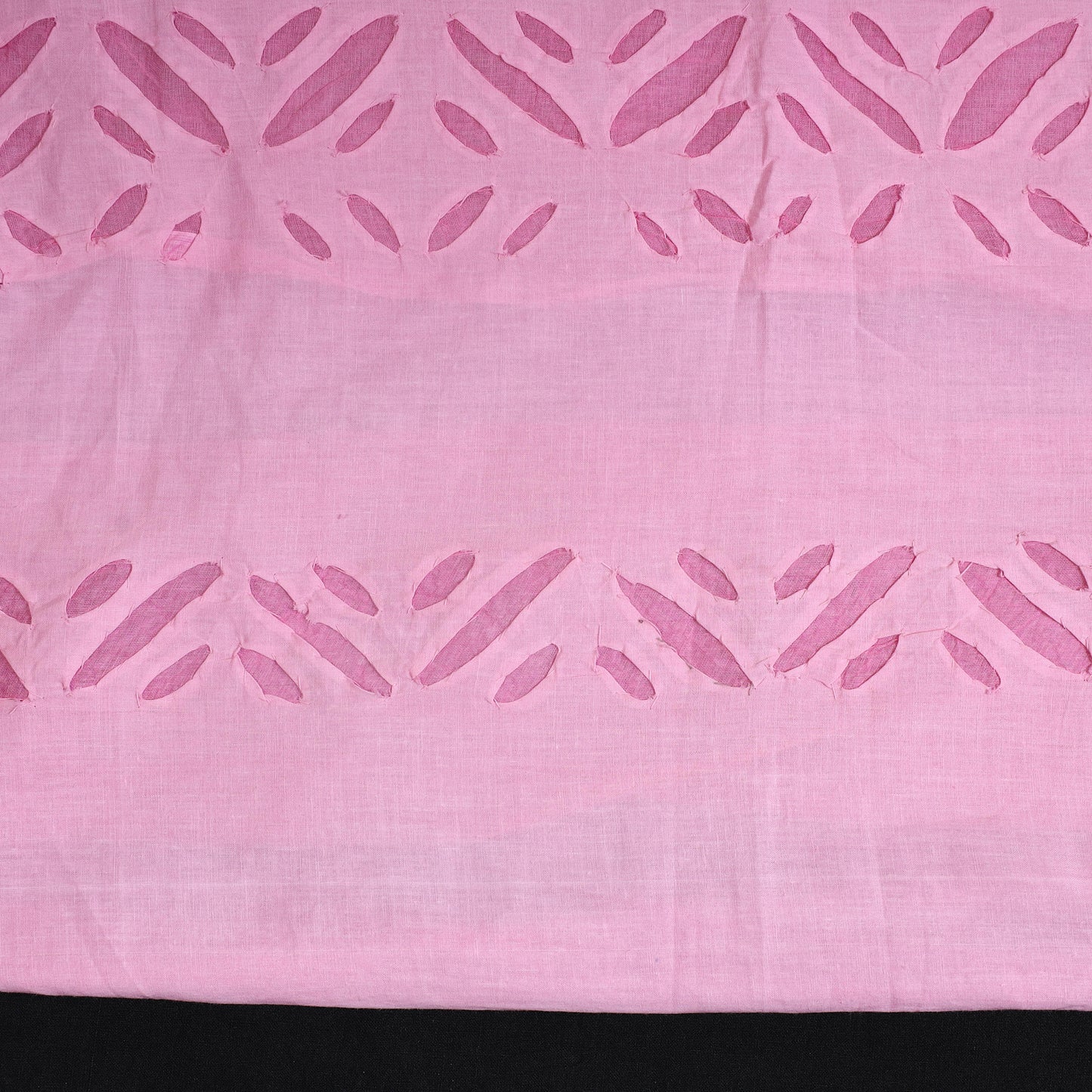 Pink - 3pc Cut Work Cotton Barmer Applique Dress Material 35