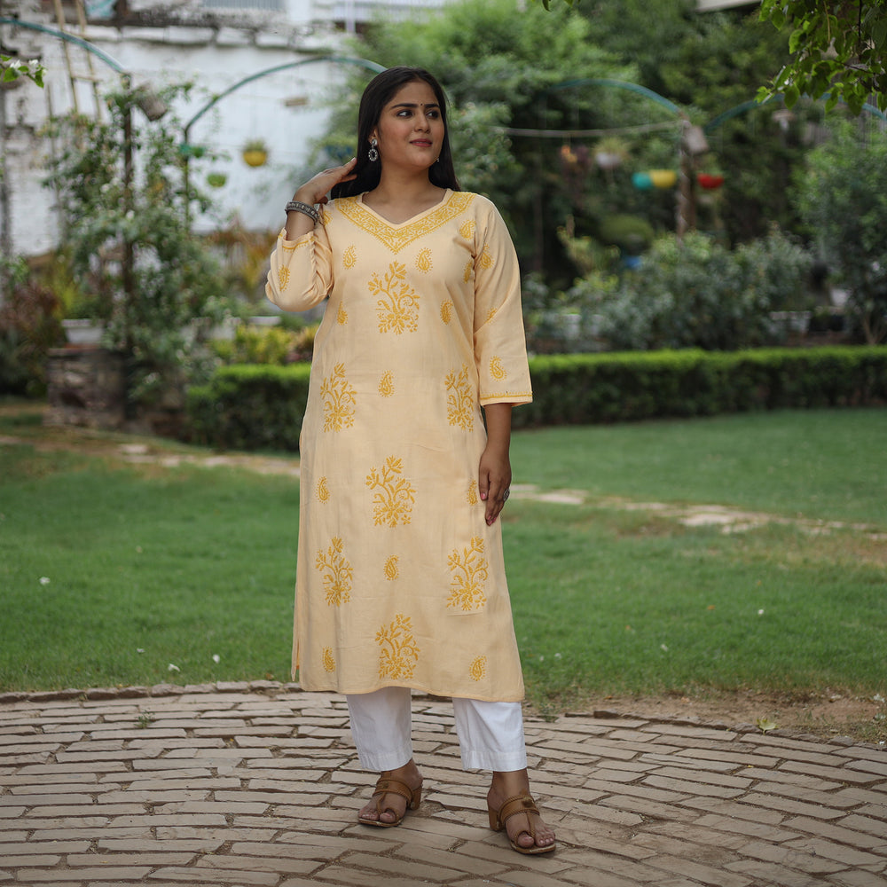 chikankari embroidered kurta