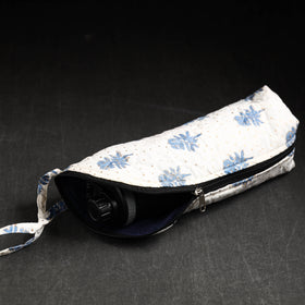 White Sanganeri Block Printed Cotton 1L Water Bottle Cover