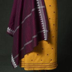 Yellow - Jacquard Woven Cotton 2pc Unstitched Dress Material Kurta Set with Jewellery 18