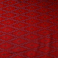 Red - Pochampally Ikat Weave Handloom Pure Raw Silk Fabric 17