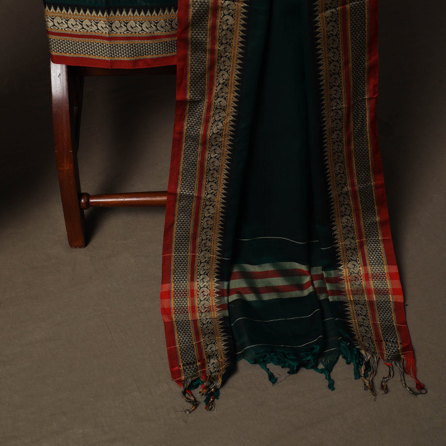 Dharwad Mercerised Cotton 3pc Unstitched Dress Material Suit Set with Woven Border 66