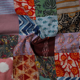 Multicolour Hand-Stitched Mosaic Cotton Kurta Material