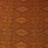 Brown - Pochampally Ikat Weave Handloom Pure Raw Silk Fabric 18