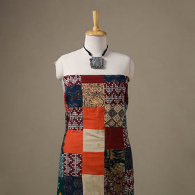 Multicolour Hand-Stitched Mosaic Cotton Kurta Material