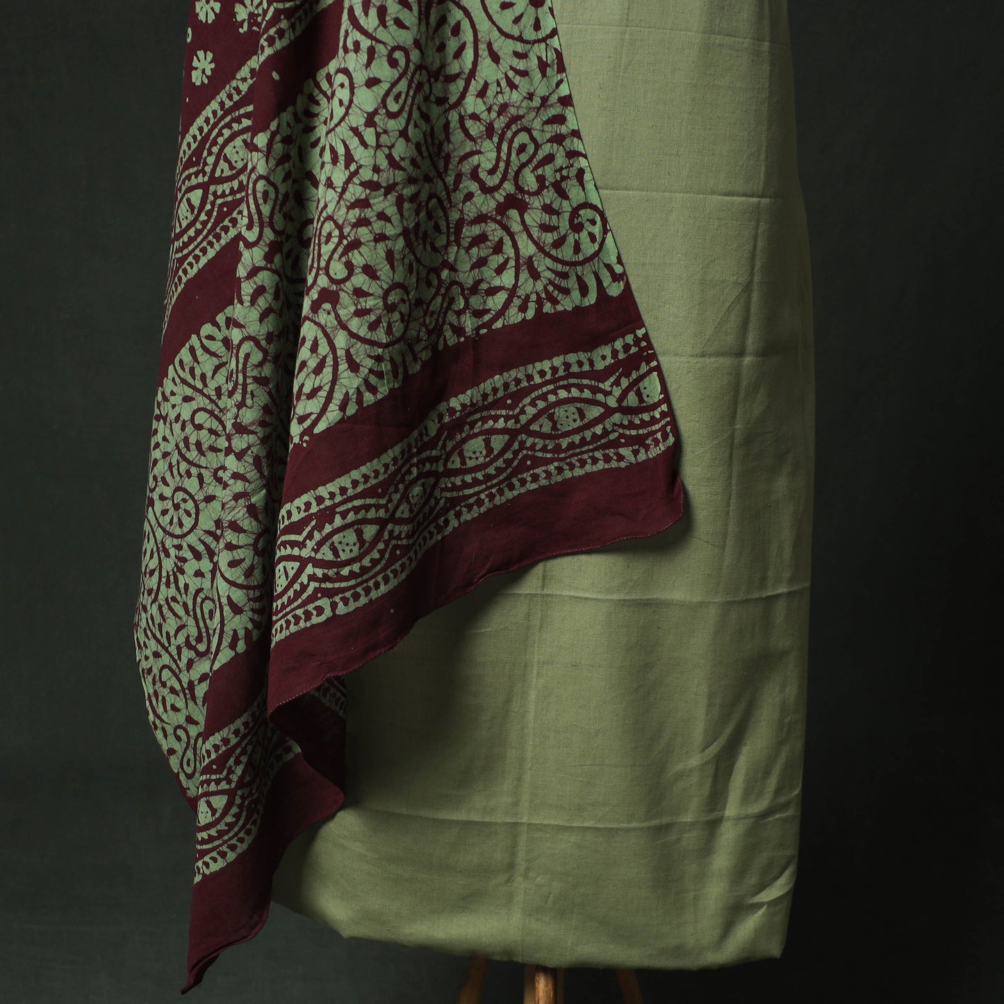 Plain Cotton 2pc Unstitched Dress Material Kurta Set with Jewellery 20