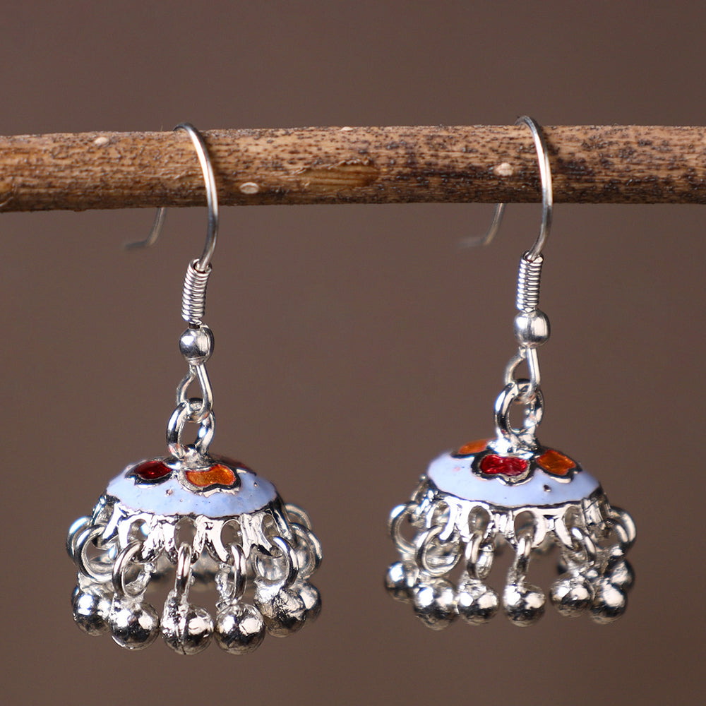 Handcrafted Paka Meenakari Jhumki Earrings