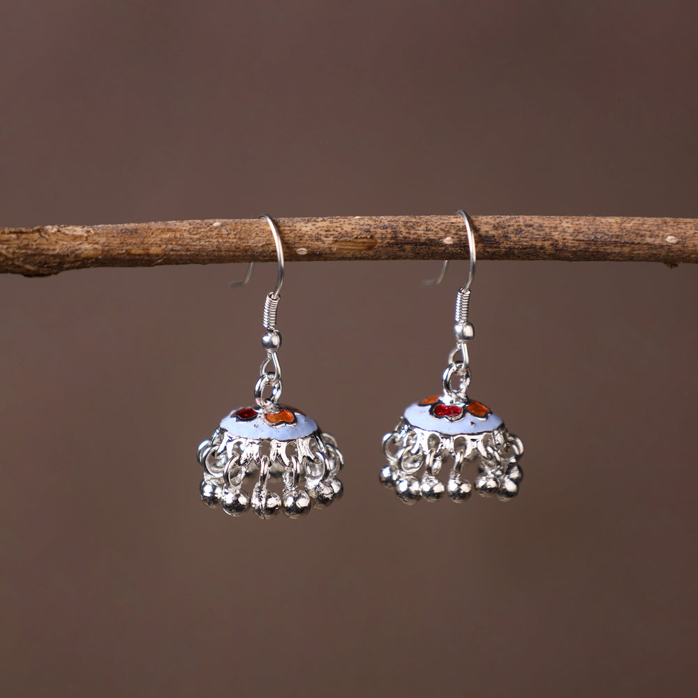 Handcrafted Paka Meenakari Jhumki Earrings