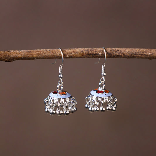 Handcrafted Paka Meenakari Jhumki Earrings