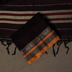 Dharwad Mercerised Cotton 3pc Unstitched Dress Material Suit Set with Woven Border 68