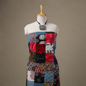 Multicolour Hand-Stitched Mosaic Cotton Kurta Material