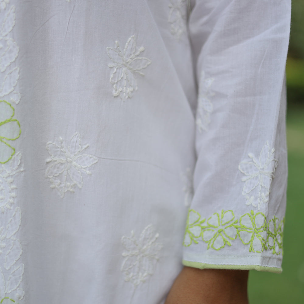 chikankari embroidered kurta