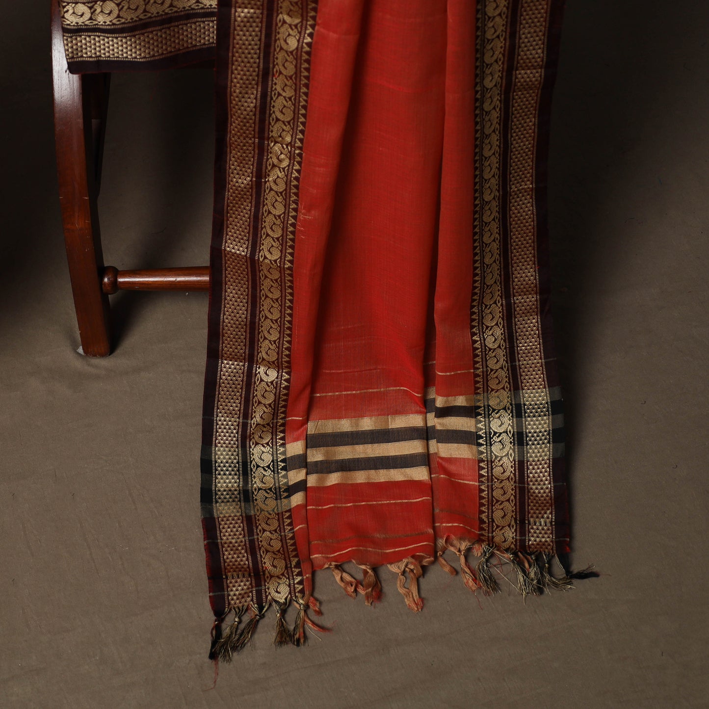 Dharwad Mercerised Cotton 3pc Unstitched Dress Material Suit Set with Woven Border 69