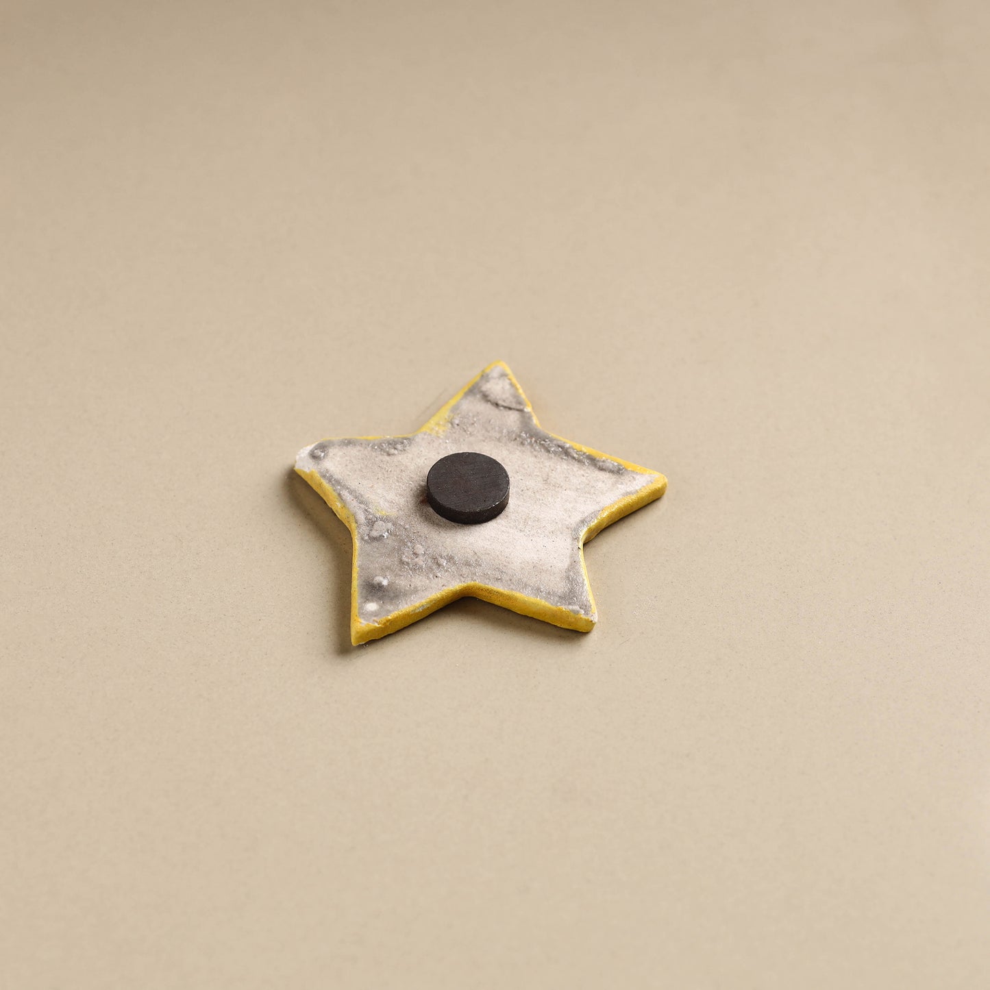 Yellow Star - Original Blue Pottery Ceramic Fridge Magnet 21