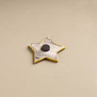 Yellow Star - Original Blue Pottery Ceramic Fridge Magnet 21