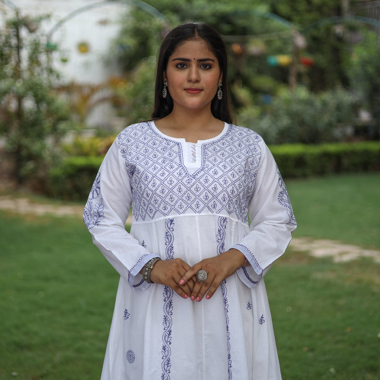 chikankari embroidered kurta