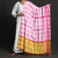 Shibori Tie-Dye Cotton Dupatta with Tassels
