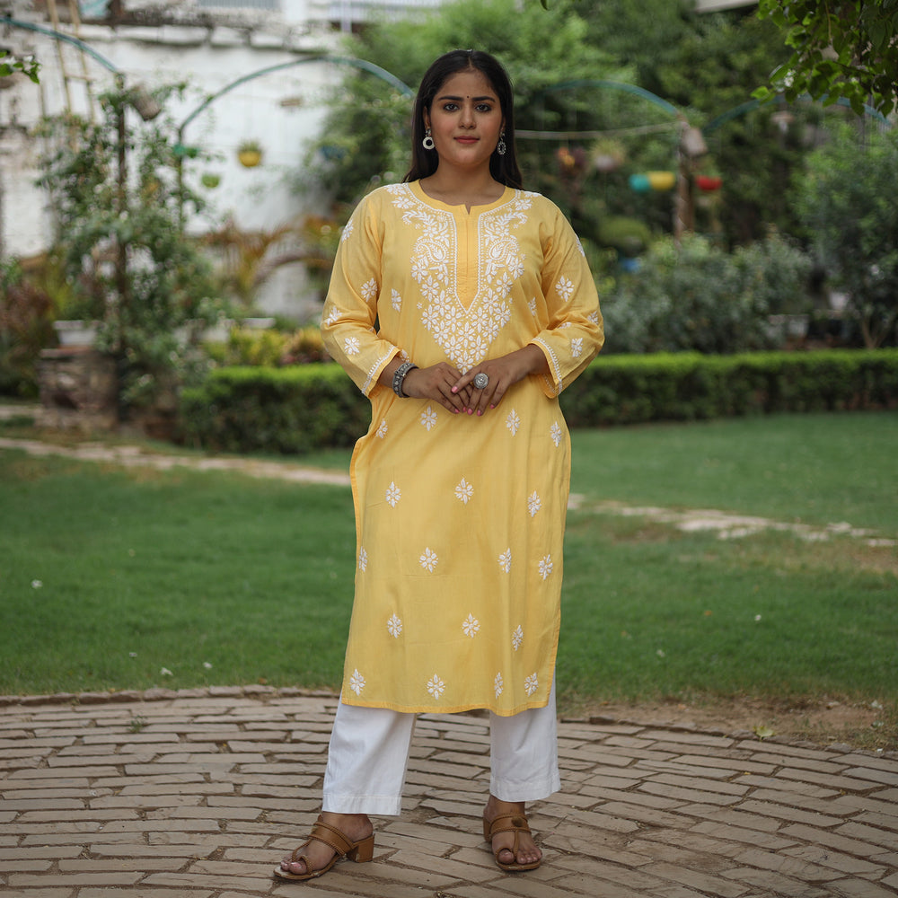 chikankari embroidered kurta