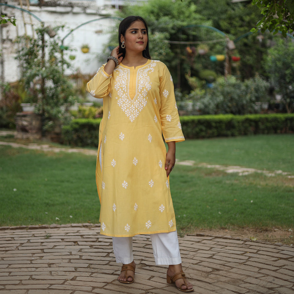 chikankari embroidered kurta