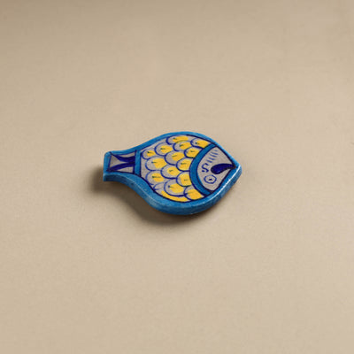 Fish - Original Blue Pottery Ceramic Fridge Magnet 23