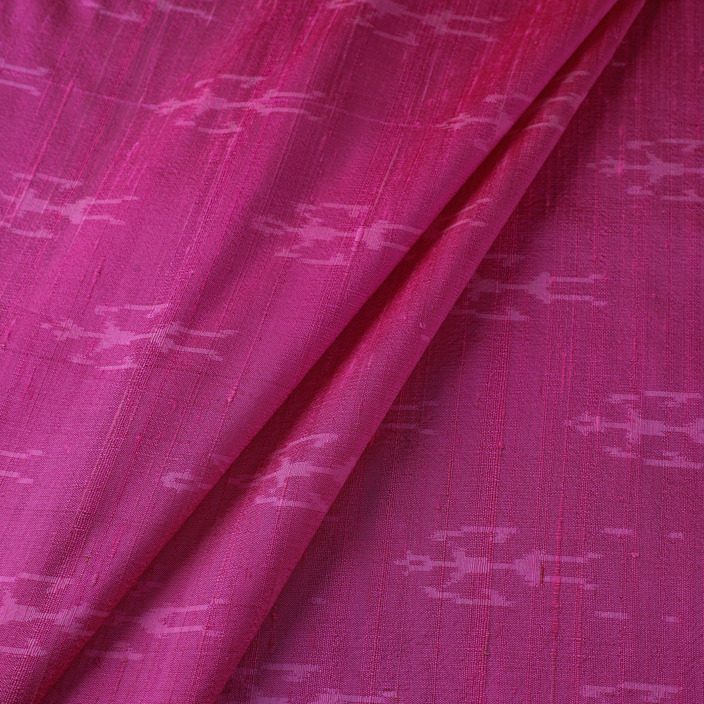 Pink - Pochampally Ikat Weave Handloom Pure Raw Silk Fabric 21