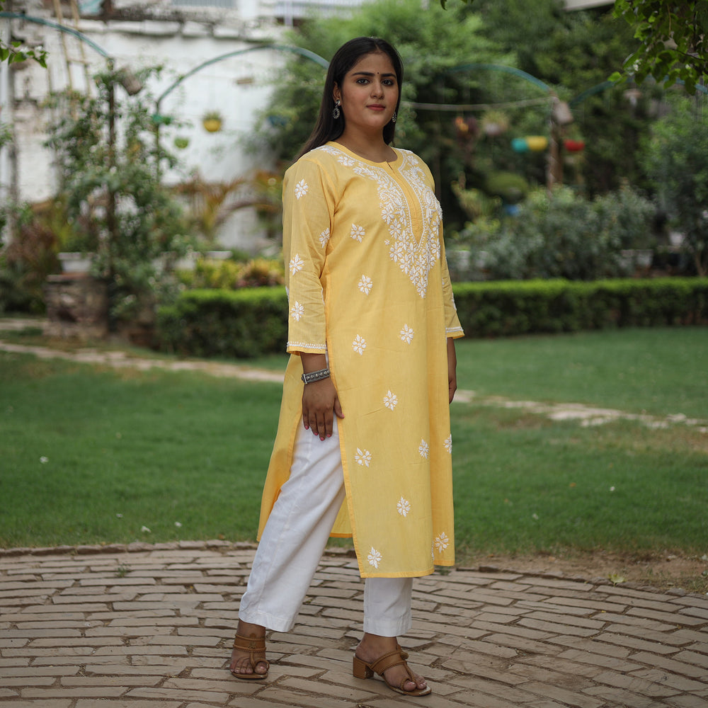 chikankari embroidered kurta