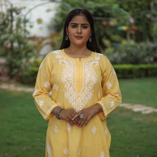 chikankari embroidered kurta