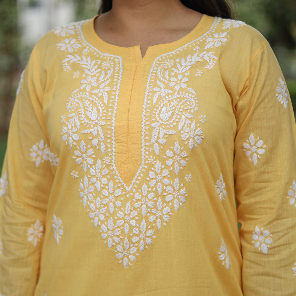 chikankari embroidered kurta