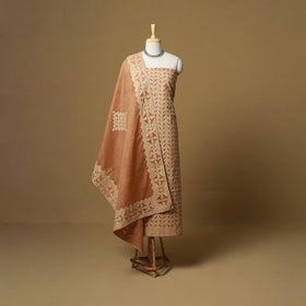 Barmer Cut Work Cotton Applique 3pc Unstitched Dress Material 10