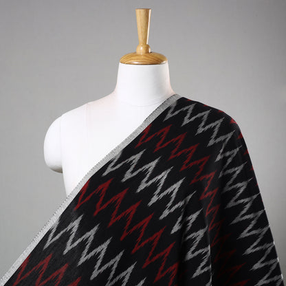 Black - Pochampally Ikat Weave Cotton Fabric